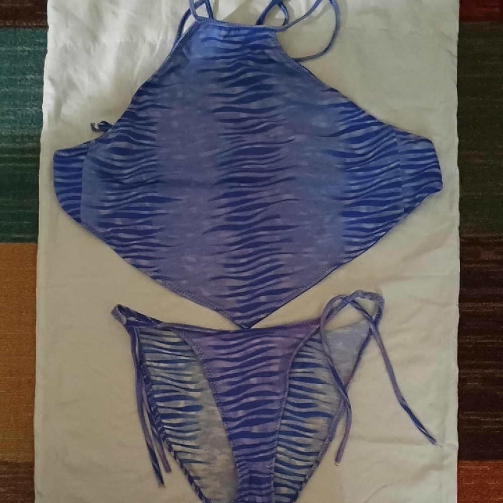 Kids Blue Zebra Print One Piece